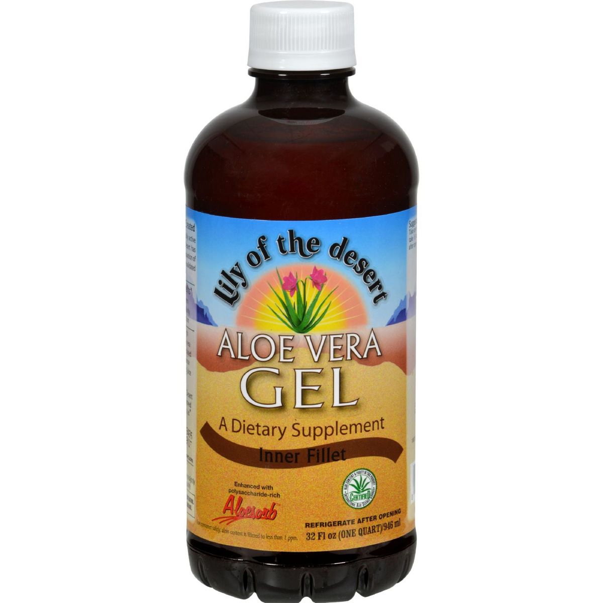 Lily Of The Desert Aloe Vera Gel - Inner Fillet Filtered Aloe Vera Drink For Gut Health, Wellness, Glowing Skin, 32 Fl Oz