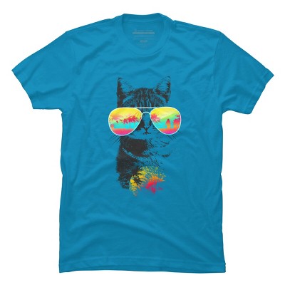 Men's Design By Humans Cat Breeze By Artemple T-Shirt