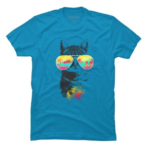 Men's Design By Humans Cat Breeze By Artemple T-Shirt - 1 of 3