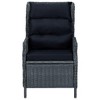 vidaXL Reclining Patio Chair with Cushions, Poly Rattan, Dark Gray - 2 of 4