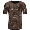 Lars Amadeus Men's Short Sleeves Crew Neck Nightclub Party Sequin T-Shirts - 2 of 4