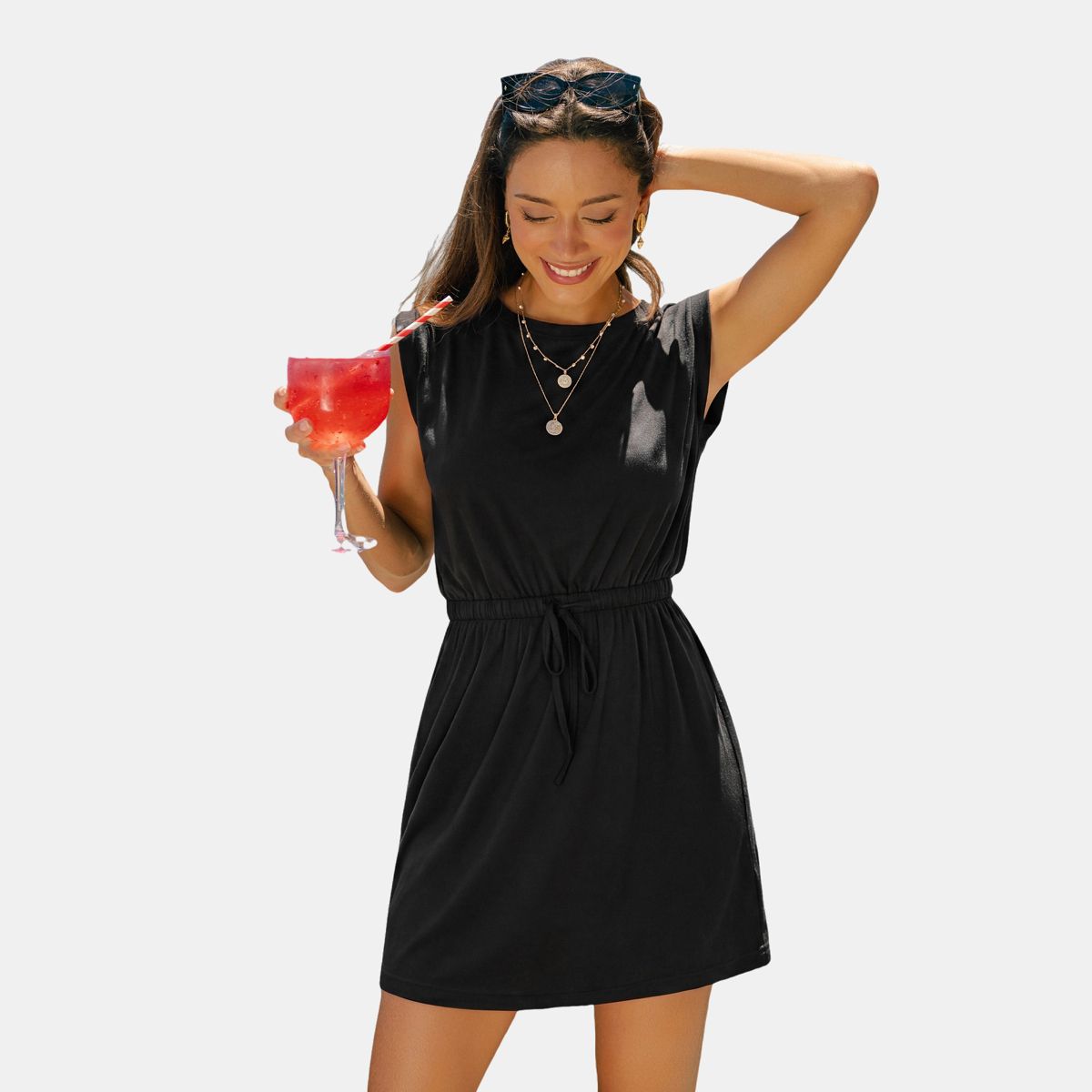 Cupshe Women's Sleeveless Dress With Drawstring Waist