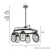 Hunter 26" Starklake Ceiling Light Noble Bronze Finish - 6 Bulb Industrial Chandelier for Modern Farmhouse Style - 3 of 4