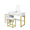 CAVINAS Makeup Organizer Black Vanity Desk Large Storage Dressing Table with Mirror Modern for Bedroom - 4 of 4