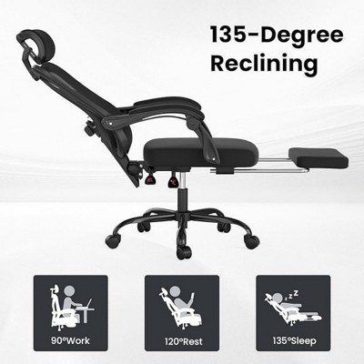 Infurnic Task and Office Chairs, Office Desk Chair with Adjustable Lumbar Support, High Back Chair for Home and Office, Black, 24.8"*24.8"*49.2"