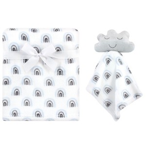 Hudson Baby Infant Boy Plush Blanket with Security Blanket, Cloud Boy, One Size - 1 of 4