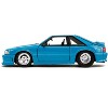 1989 Ford Mustang GT Blue with Black Hood Stripes "Fast & Furious" Series 1/24 Diecast Model Car by Jada - 4 of 4