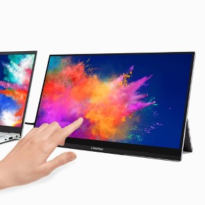 SideTrak Solo Pro 15.6" Freestanding Touchscreen Portable Monitor for Laptop - IPS Full HD 1920x1080 USB LED Display with Kickstand- Black - 1 of 4