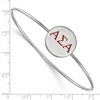Black Bow Jewelry Sterling Silver Alpha Sigma Alpha Greek Life Bangle Bracelet 8 Inch - 2 of 3