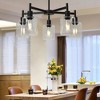 Whizmax Farmhouse Pendant Light with Clear Glass Barrel Lights, Classic Black, For Dining Room, Living Room, Bedroom, Kitchen - 3 of 4