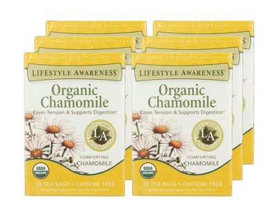 Lifestyle Awareness Herbal Organic Chamomile Tea - Case of 6/20 Bags