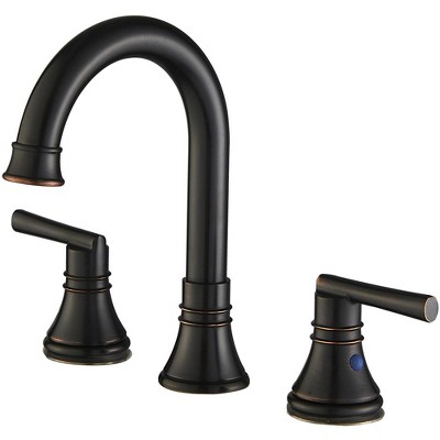 BWE J-Spout 8 in. Widespread 2-Handle Bathroom Sink Faucet