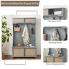 Hall Tree Entryway Bench with Rattan Door, Shoe Cabinets with Storage Bench and Shelves - 2 of 4