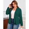 Plus Size Dressy Blazer Collarless Open Front Blazer Lightweight Suit Jackets Slightly Cinched Waist Peplum Blazer Business Casual Outfits - 3 of 4
