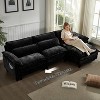TiramisuBest 113" Cloud Couch Sectional Sofa, L Shape Chenille Couch with Reversible Ottoman,USB Charging,Dual Cushions,Modern Sofa,Dark Grey - 3 of 4
