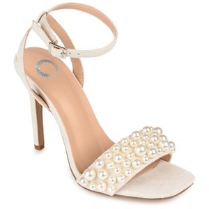 Journee Collection Womens Romey Buckle High Stiletto Open Toe Pumps - 1 of 4