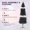 6Ft Christmas Tree, Artificial Pencil Christmas Tree, Metal Stand, Slim Skinny Xmas Holiday Decoration, for Home, Office, Black - 3 of 4