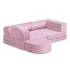 INFURNIC Sofas 10 Pieces Modular Kids Play Sofa Versatile Convertible Design for Playroom Bedroom Fun, Pink, 56"*28"*26" - 2 of 4