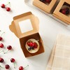 Juvale 25-Pack Mini Cake Boxes with Window - Individual Cupcake Packaging Containers for Bundt Cakes, Cookies, Pie (4x4x2.5 In) - image 2 of 4