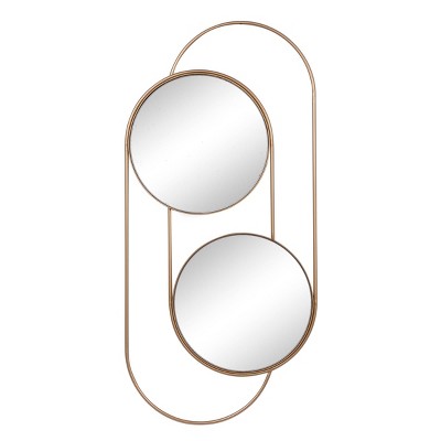 Contemporary Metal Round Decorative Wall Mirror Gold - Olivia & May