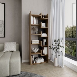 Geometric Bookcase, 6-Shelf Industrial Bookshelf, Etagere Bookcase, Tall Storage Display Bookshelf with Thicken Shelf for Living Room Home Office - 1 of 4
