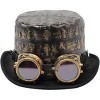 Victorian Steampunk Top Hat w/Classic Goggles Vintage Accessories Set for Adult Halloween Dress Up - 2 of 4