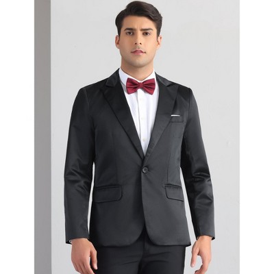 Мужские куртки INSPIRE CHIC Men's Single-Breasted Peak Lapel Business Wedding Suit Jackets Navy Blue Large — фото 2