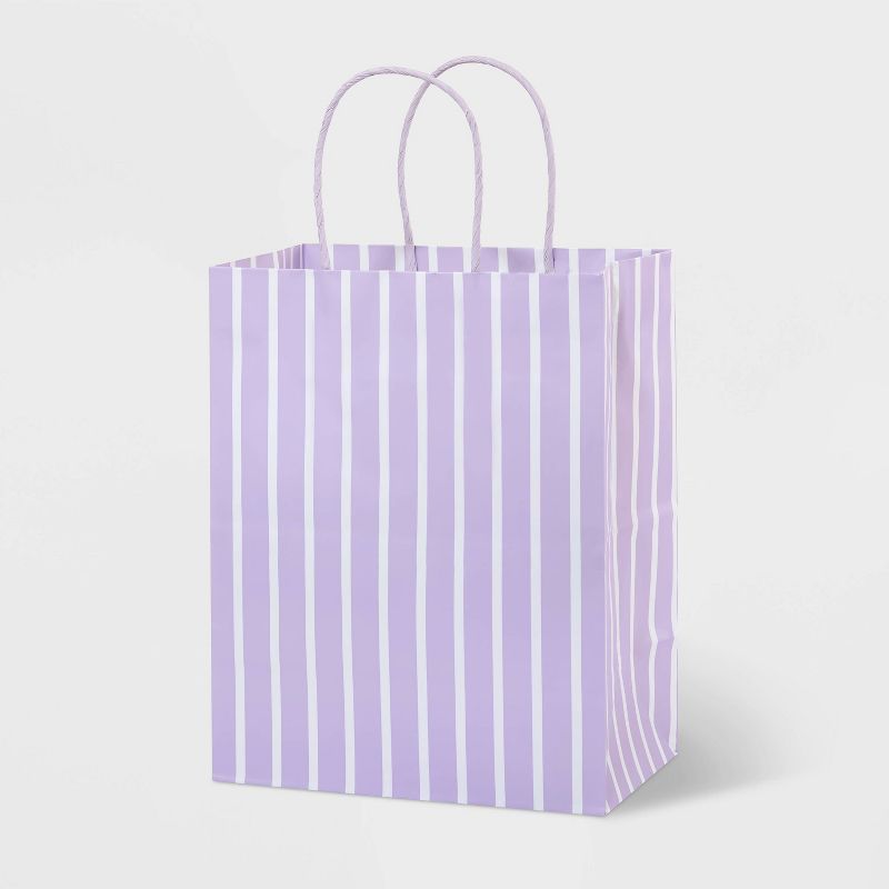 Small Striped Gift Bags Pastel Lavender - Spritz&#8482;: Easter Medium Size, Birthday Celebration, All Occasions, 1 of 4