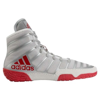 red and white adidas wrestling shoes