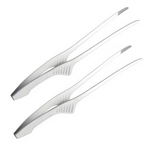 Kitcheniva Stainless Steel BBQ Tongs – Non-Slip Cooking Utensil for Grilling, Serving, Salad, Camping, Buffet - 1 of 4