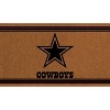 Evergreen Dallas Cowboys Logo Turf Mat, Brown- 28 x 16 Inches Indoor Outdoor Doormat - 2 of 4