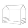 Polibi Montessori Metal House Floor Bed Frame with Fence - 3 of 4