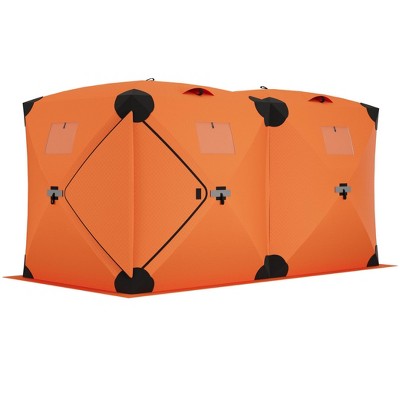 Portable Pop-Up Ice Fishing Tent, Spacious 3 to 4-Person Ice Fishing Shelter, Weather Resistant Fishing Shelter Includes Anchors, Ropes & Carry Bag