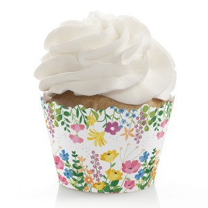 Big Dot of Happiness Wildflowers - Boho Floral Party Decorations - Party Cupcake Wrappers - Set of 12 - 1 of 4