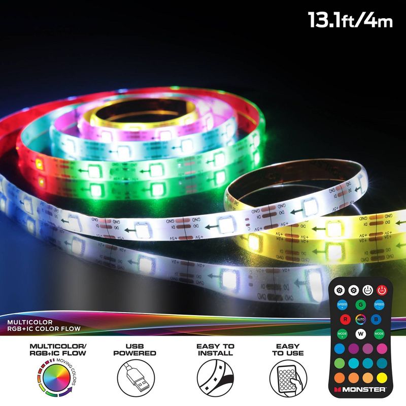 Monster 13ft Rainbow Flow LED Light Strip, 2 of 7