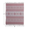 Storied Home Woven Blend Throw with Fair Isle Sweater Pattern and Fringe, Cream Color and Red - 2 of 2