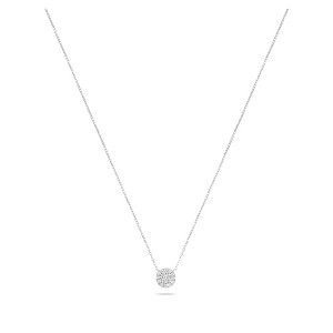 H.J. Namdar 0.1 ct tw Miracle Set Diamond Halo Necklace 14K White Gold Natural Diamonds - 1 of 1
