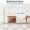 Coucheta Velvet Bed Frame - Tufted Wingback Headboard, Upholstered Platform, Wood Slats, No Box Spring, White - 3 of 4