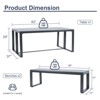 Aoodor 3-Piece Outdoor Patio Dining Set, Aluminum Furniture Set with 1 Rectangular Picnic Table and 2 Benches for Garden, Lawn, Yard - 4 of 4
