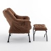 INFURNIC Accent Chairs Upholstered Recliner with Ottoman Comfortable Lounge Chair for Living Room, Brown, 31.29"*30.7"*36.61" - 3 of 4