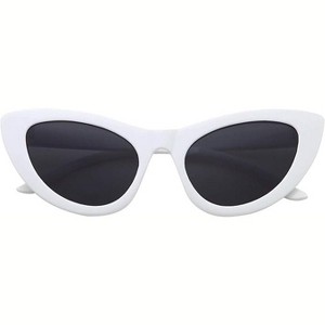 grinderPUNCH Women's Cateye Sunglasses Celebrity Style (White - Solid Lens, 2.5) - 1 of 3