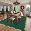 Washable Rug Modern Scalloped Rug Non Slip, Neutral Indoor Carpet - 3 of 4