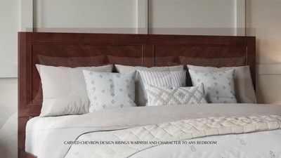 Canyon Full Walnut Wood Headboard with USB Charger