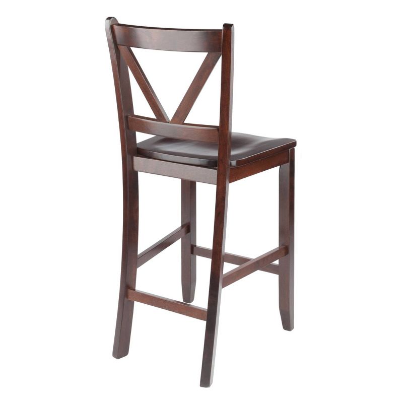 24&#34; Set of 2 Victor V-Back Counter Height Barstool Wood/Walnut - Winsome, 6 of 8