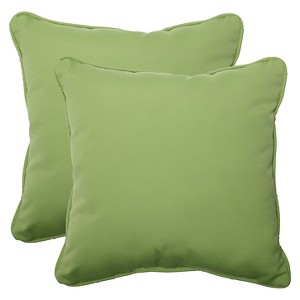 Sunbrella Canvas Outdoor 2-Piece Square Throw Pillow Set - Green