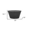 HomeRoots 33" Black Iron Round Solid Coffee Table - 3 of 4