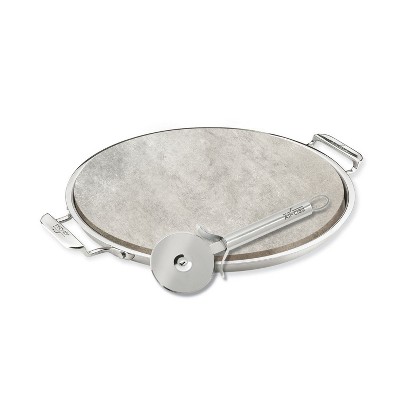 All-Clad 13 Inch Pizza Baker Stone with Serving Tray & Pizza Cutter, Gourmet Accessories