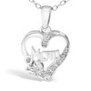 Haus of Brilliance Silver Diamond Accent Mom with Heart Pendant Necklace - 2 of 4
