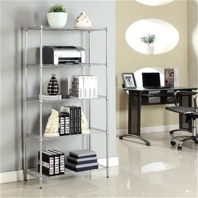 Carbon Steel 5 Layer Storage Rack Assembled Metal Shelving Rack for Kitchen Bedroom