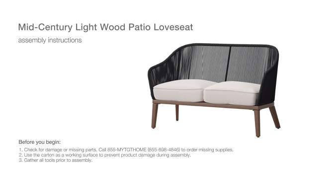Purcell Wood Patio Loveseat - Threshold&#8482;, 2 of 9, play video